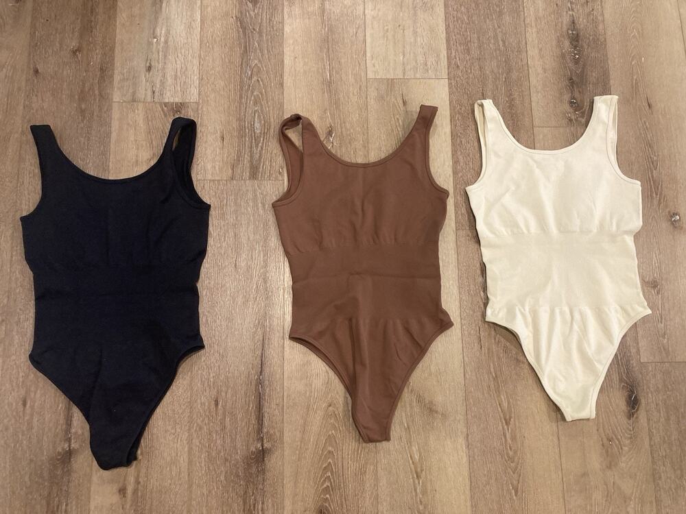 Bodysuit 3 Pack Seamless Tummy Control Capsule Wardrobe 90s Basic Balletcore L